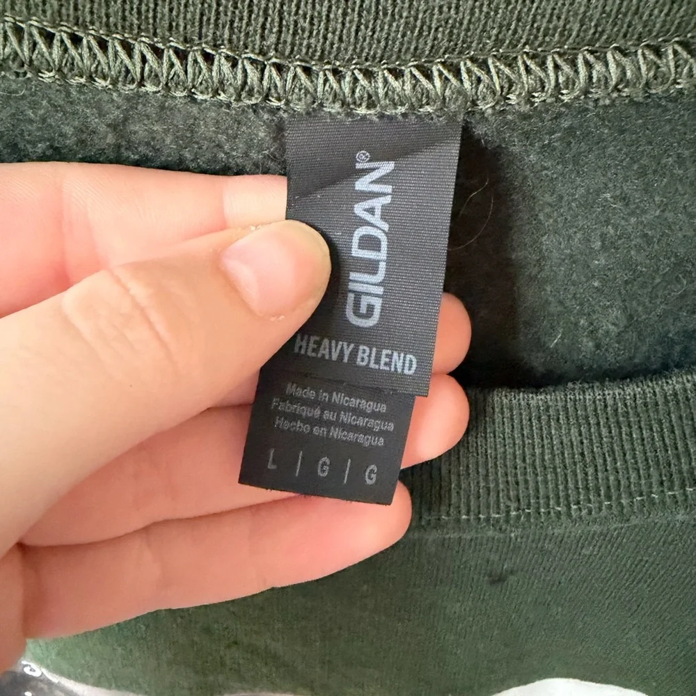 Smoking Wizards Graphic Sweatshirt Forest Green Crewneck L - Picture 4 of 4